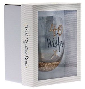 40 Wishes Stemless Wine Glass