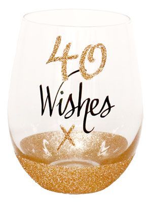 40 Wishes Stemless Wine Glass