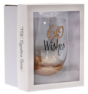 60 Wishes Stemless Wine Glass