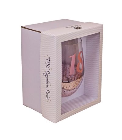18 Pink Metaglitz Stemless Wine Glass
