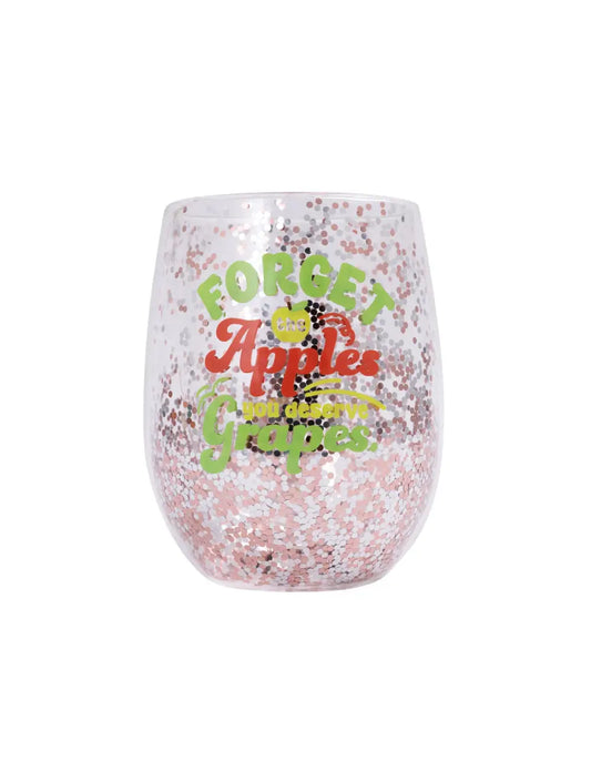 Teacher Grapes Glitter Wine Glass | Splosh