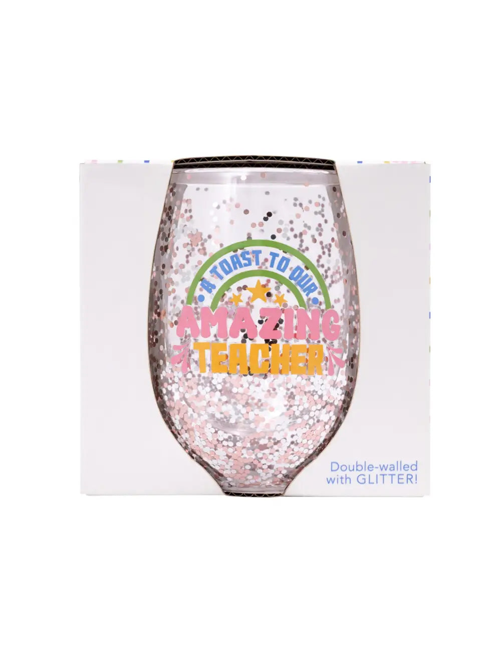 Teacher Amazing Glitter Wine Glass | Splosh