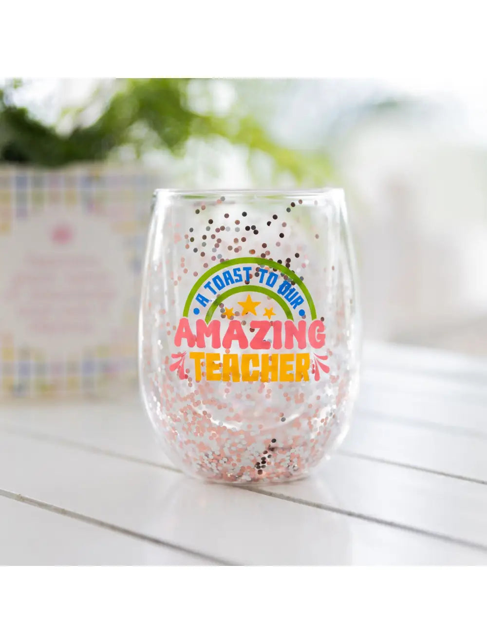 Teacher Amazing Glitter Wine Glass | Splosh