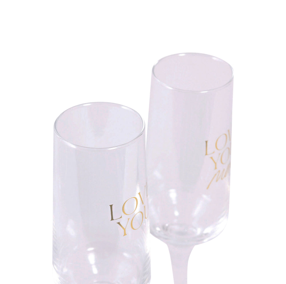 Wedding Love You Wine Glass Set | Splosh