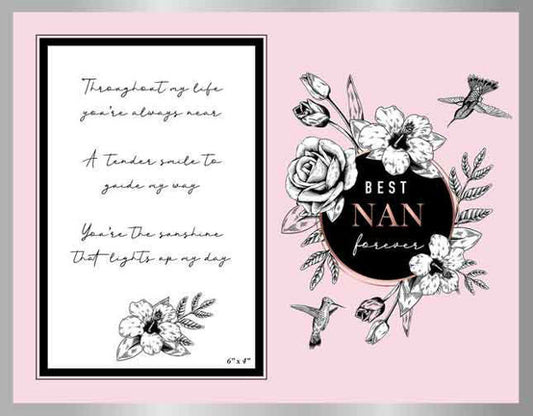 PINK HUMMINGBIRD NAN GLASS PHOTO FRAME