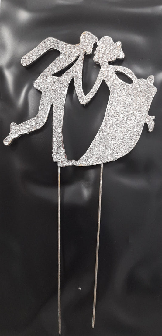 Wedding Cake Topper - Diamonte Kiss