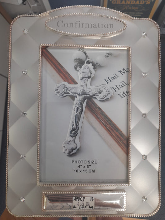 Confirmation Photo Frame - Silver and Rose plated