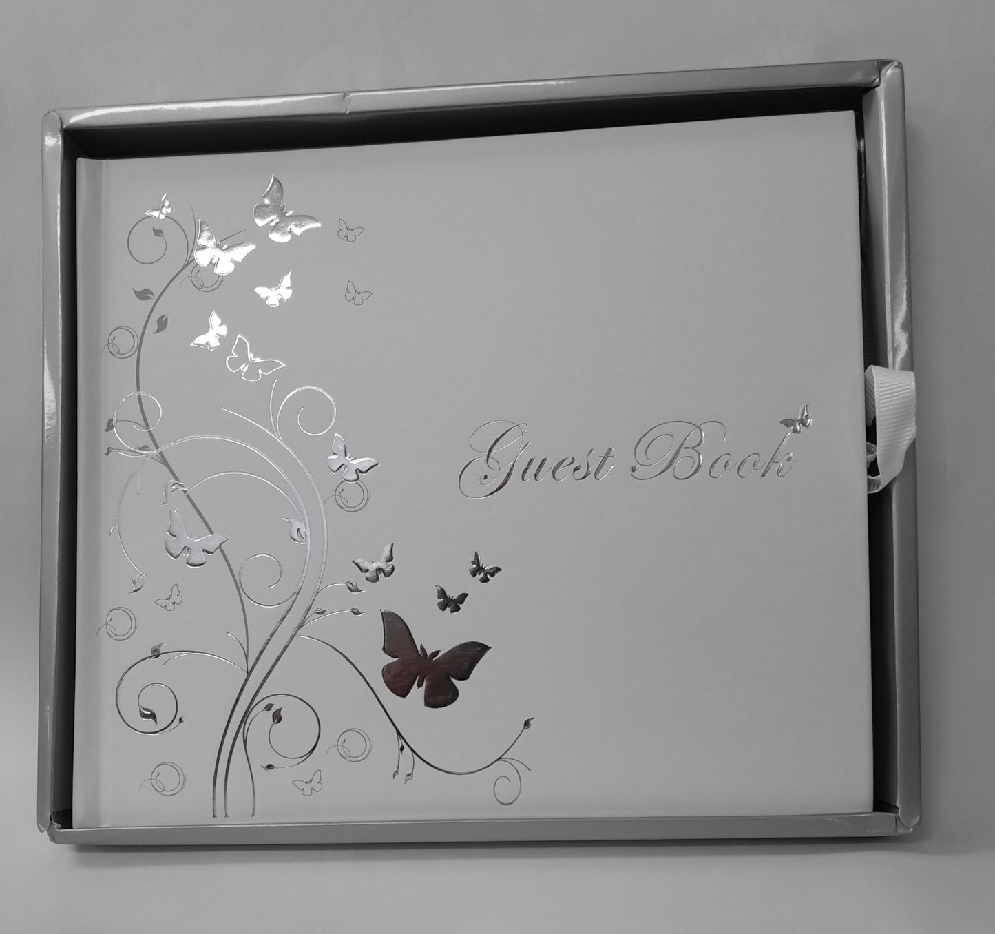 Silver Butterfly Guest Book