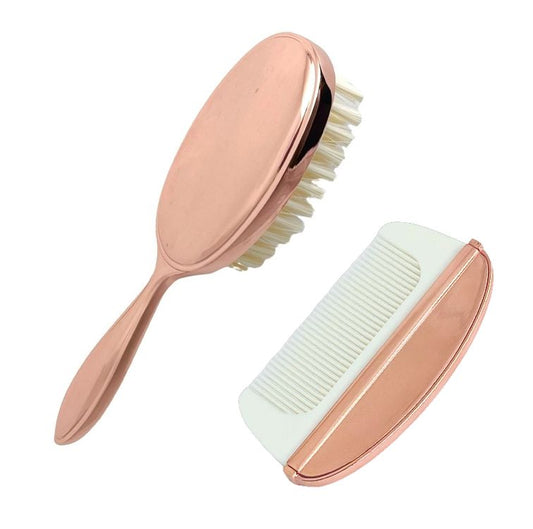 Elegant Brush & Comb with Rose Gold Finish