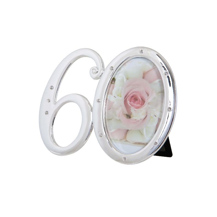 NUMBER 60 PHOTO FRAME WITH DIAMONTES