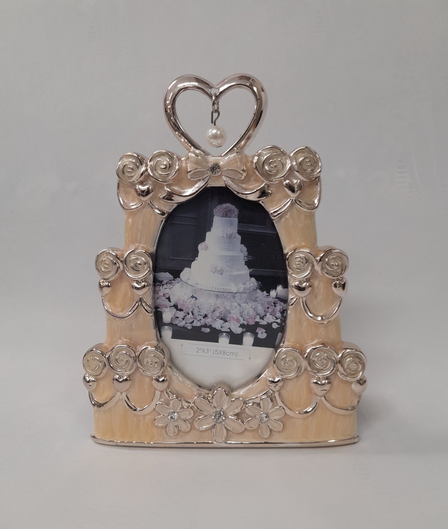 Wedding Cake Photo Frame - pearl finish