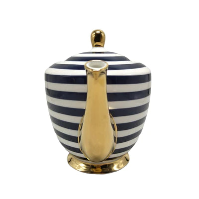 XL Navy Stripe Teapot