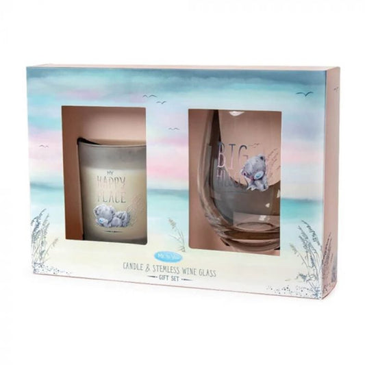 LIFE'S A BEACH: CANDLE & STEMLESS WINE GLASS GIFT SET