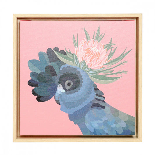 Botanica Cockatoo Framed Canvas 34x34cm
