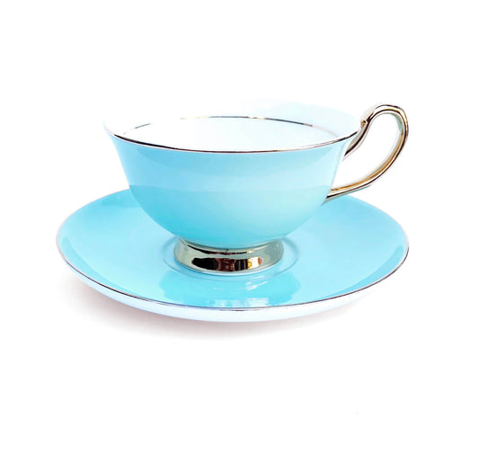 LyndalT- Pale Blue Teacup & Saucer 250ml