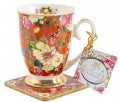 Mug & Coaster set - Floral Garden Red