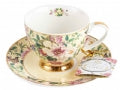 Teacup & Saucer set - Floral Garden Cream