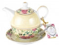 Tea for One Set Floral Garden Cream