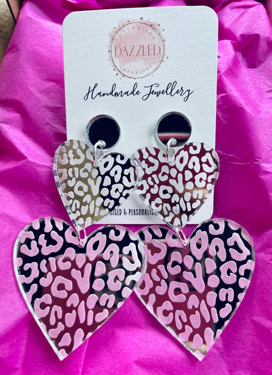 Leopard Heart Double dangles