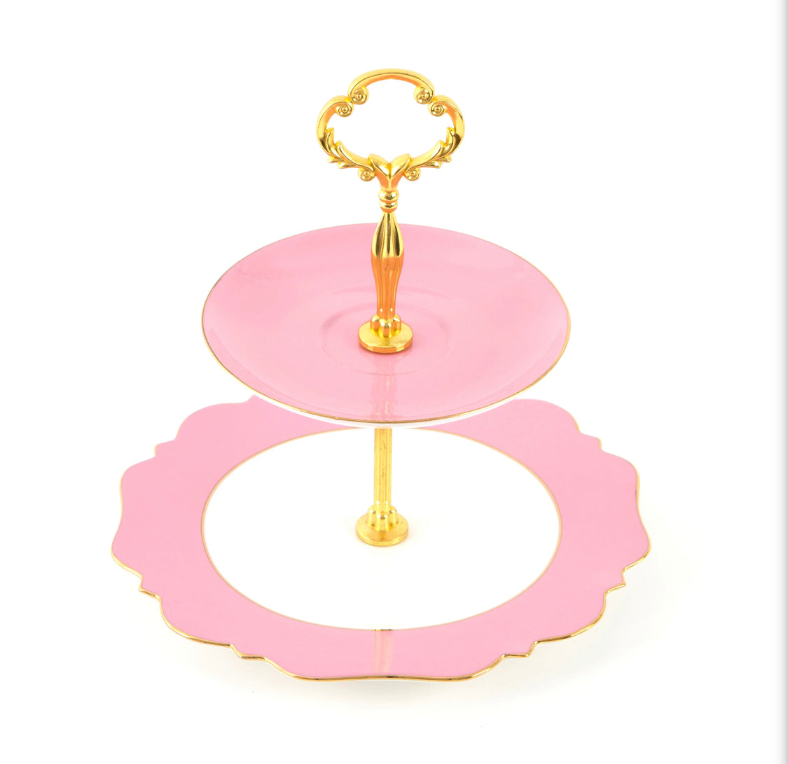 LyndalT Pale Pink High Tea Stand