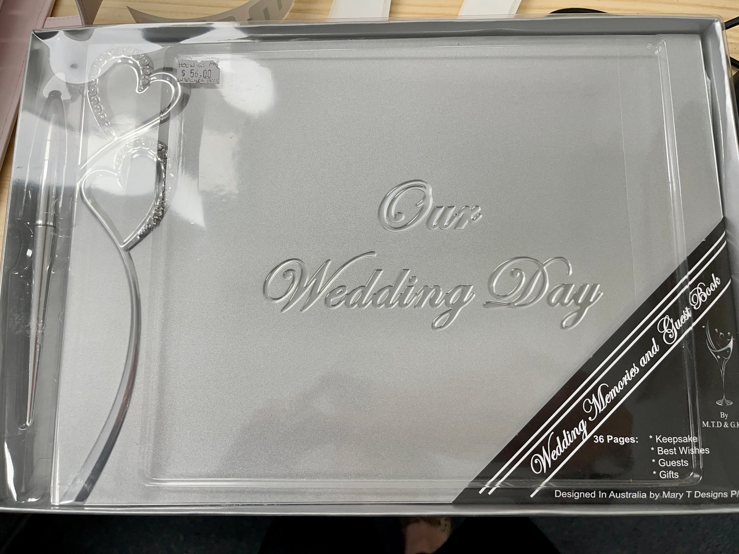 Our Wedding Day - Silver Guest book with pen