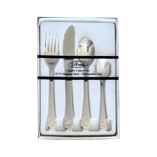 CHILDS 4 PIECE CUTLERY SET - DUCK