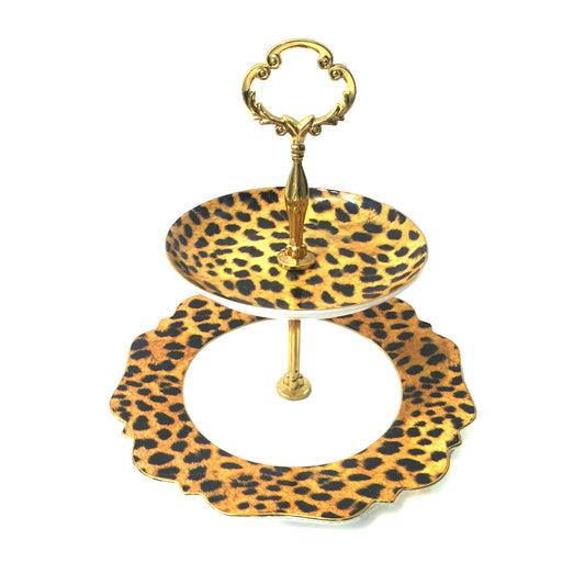 LyndalT Leopard Print High Tea Stand