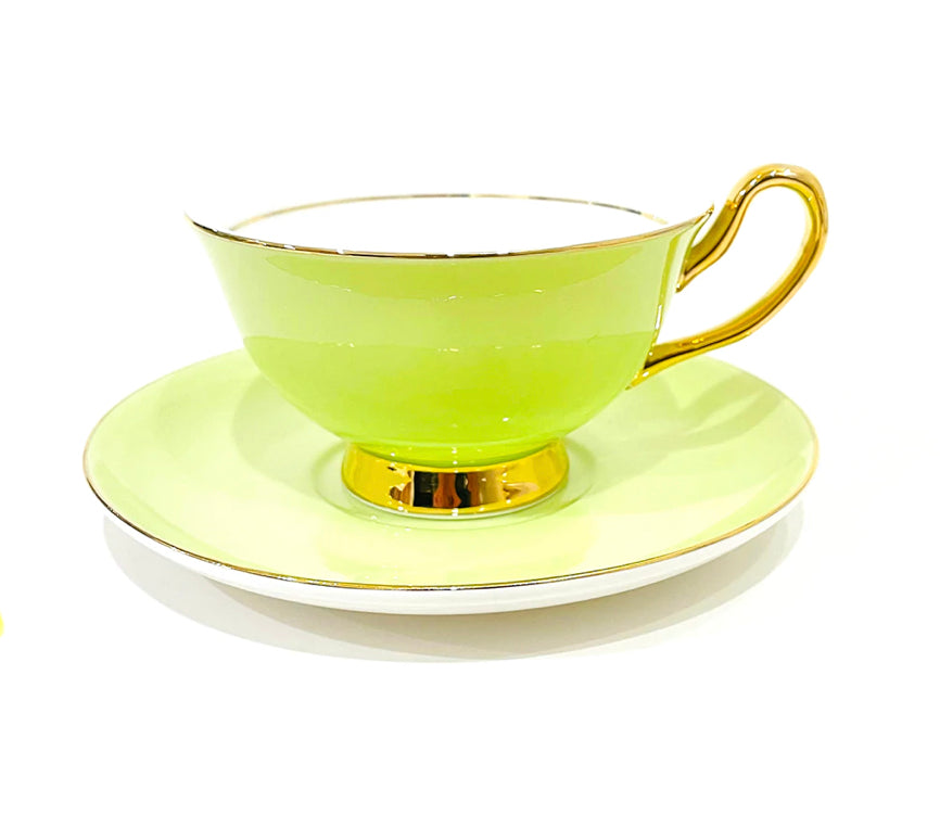 LyndalT- Pale Green Teacup & Saucer 250ml