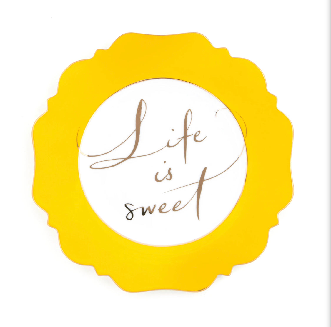 LyndalT Yellow “Life is Sweet” side plate