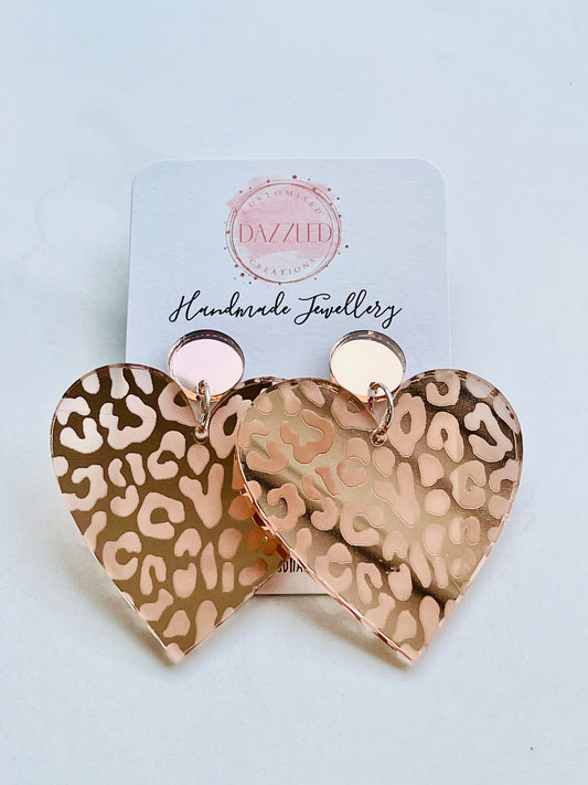 Leopard Heart Dangles