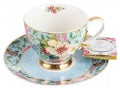 Teacup & Saucer set - Floral Garden Powder Blue