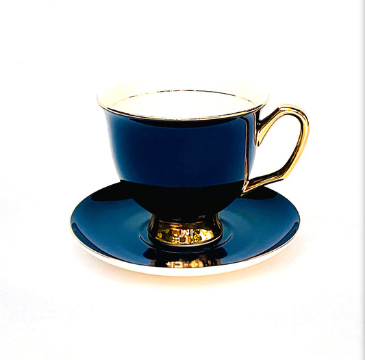 LyndalT- Navy XL Teacup & Saucer 375ml